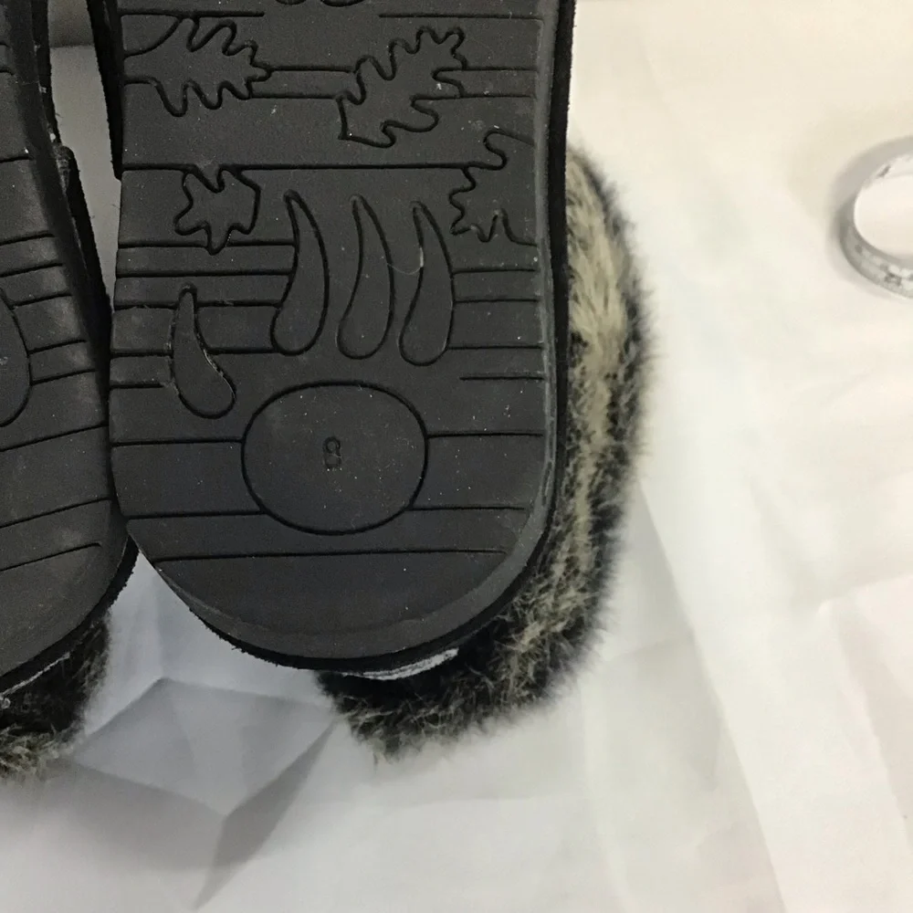 Bearpaw Tigris Black Suede Faux Fur Winter Boots Women’s Size 8